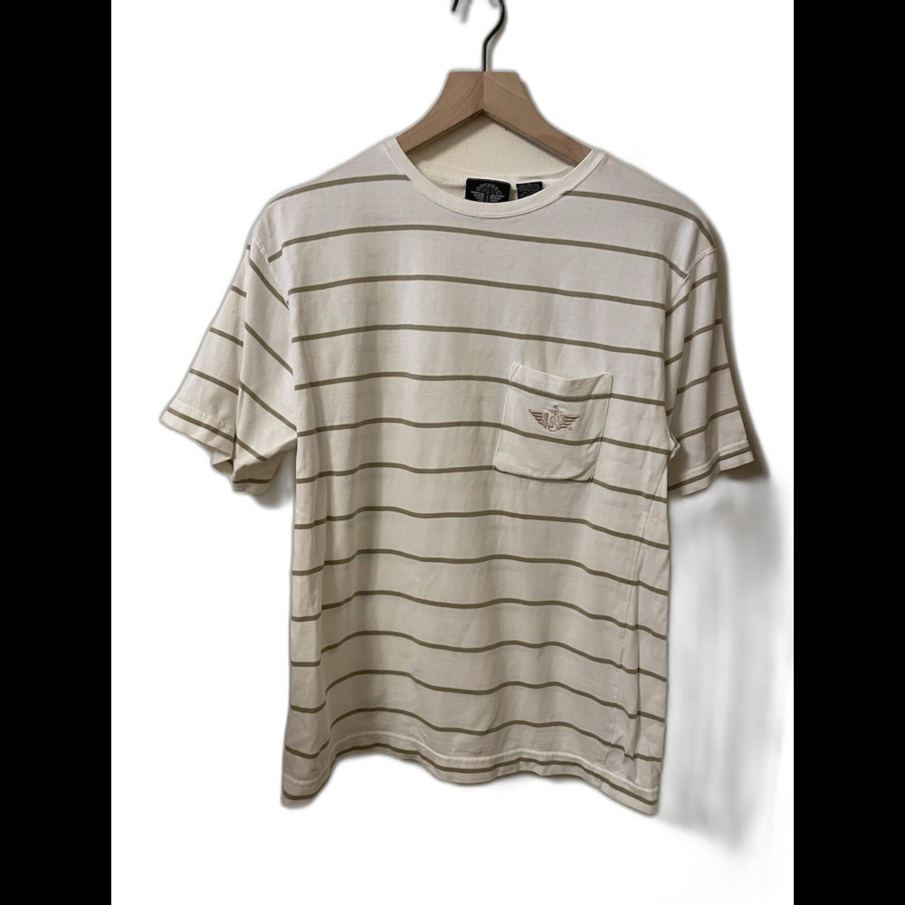 Dockers womans size small 100% cotton tan/white tee